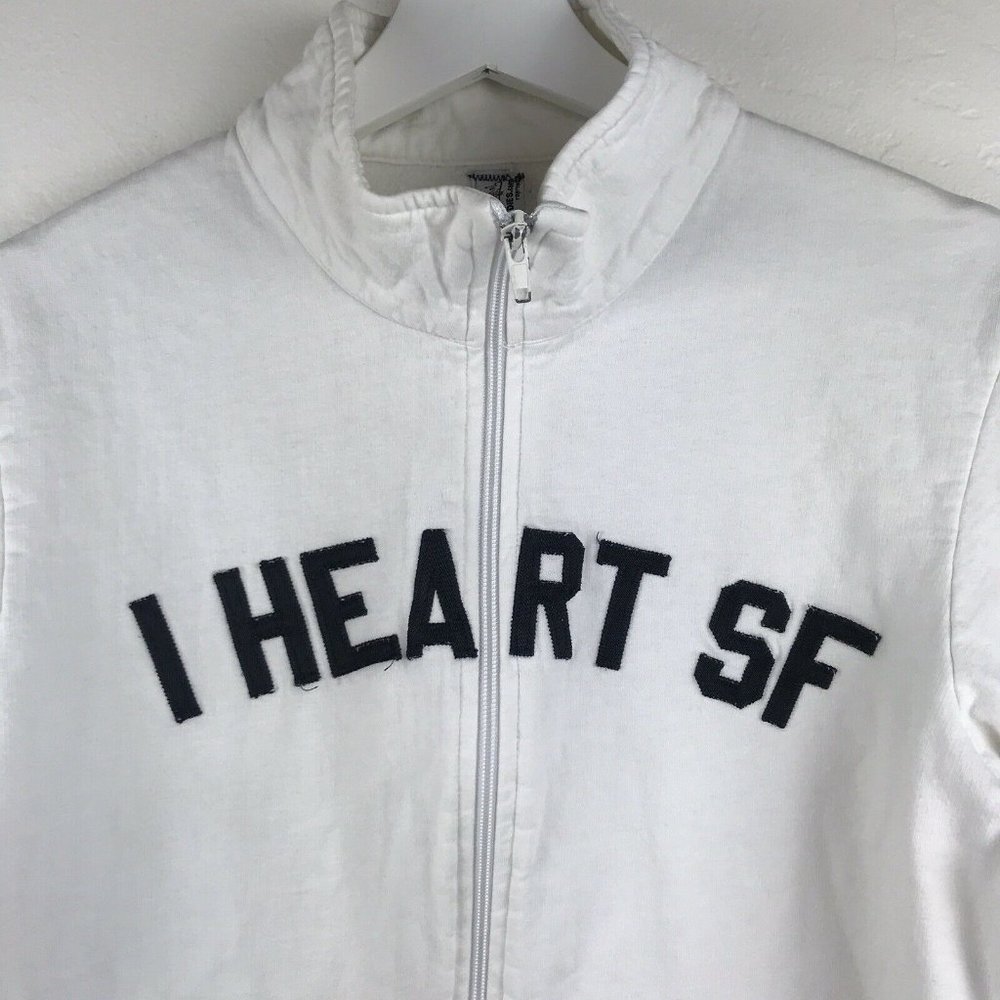 White 'I Heart SF' Zip-Up Hoodie